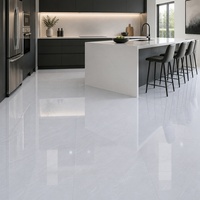 Carrelage en porcelaine à grain de marbre gris clair poli et émaillé 600x600 mm, directement de l'usine, pour les murs et les sols de la cuisine