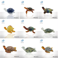 Figurines de tortue de mer en verre soufflé à la main, ornement animal presse-papiers pour la décoration intérieure, collection d'animaux marins, sculpture de tortue en verre