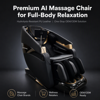 Fauteuil de massage zéro gravité en cuir moderne de luxe avec airbag intégral et lumière ambiante douce pour la relaxation en famille dans le salon