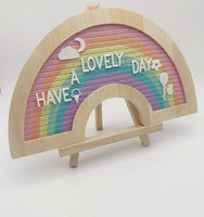Offre Spéciale tableau de lettres en feutre interchangeable arc-en-ciel avec support et lettres blanches de 3/4 pouces pour la décoration de la maison