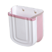 Seau de rangement multicolore pliable en plastique écologique 10L couvercle de poubelle suspendu pliable pour poubelle de cuisine à usage intérieur