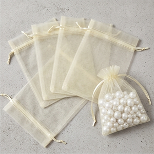 Sac cadeau en organza transparent de qualité supérieure avec cordon de serrage pour bijoux, perles et petits cadeaux - Product Image 3