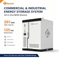 Armoire de stockage d'énergie C&I 261 kWh, batterie LiFePO4 135 kW pour refroidissement liquide extérieur IP67, garantie cinq ans