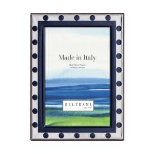 กรอบรูปเบลตรามี 4x6 นิ้ว ชุบเงิน พร้อมกรอบโลหะลายจุดสีกรมท่า - Product Image 1