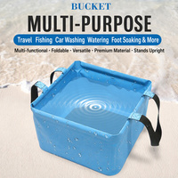 Seau pliable multifonctionnel et durable en bâche 500D, léger et portable, pour l'eau