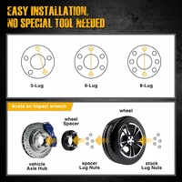 Entretoises de roue forgées 25 mm 5x114.3 (5x4.5") pour Jeep Wrangler TJ Ranger 1982-2011 Edge RAV4, 1/2"x20 goujons/4 pièces
