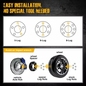 Espaciadores de Rueda Forjados de 25 mm 5x114.3 (5x4.5") para Jeep Wrangler TJ <span class=keywords><strong>Ranger</strong></span> 1982-2011 Edge RAV4, 1/2"x20 Pernos/4 Piezas - Product Image 5