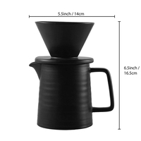 Cafetière à filtre en céramique noire, résistante à la chaleur, pour café filtre, ensemble de cafetière à filtre