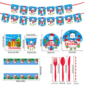 Platos de fiesta de Navidad muñeco de nieve platos de papel desechables invierno vacaciones cena postre platos Navidad lindo festivo vajilla - Product Image 3