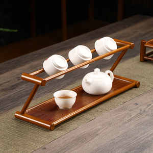 Bandeja de té de bambú cuadrada, soporte de té de bambú con diseño de rejilla para tetera, accesorio para la ceremonia del té - Product Image 2