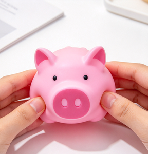 Juguete antiestrés de cerdito rosa, suave y apretable, juguete de cerdito de goma con logo personalizado impreso, juguete de animal de goma para fiestas. - Product Image 1