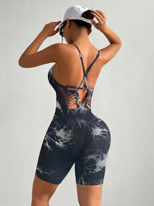 YNSEA Ropa Deportiva Mujer, Mono Deportivo de Spandex y Nailon, Personalizado, Sin Costuras, con Tirantes Finos, Tie-Dye, de Una Pieza - Product Image 2