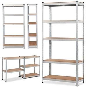 4 Raflı Metal Garaj Ev Tipi Depolama Raf Sistemi Galvanizli Civatasız Perçinli Raflar Garaj için Dayanıklı Raf Sistemi - Product Image 4