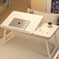 Escritorio Plegable de Madera para Computadora Portátil/Tablet, Mesa de Estudio Pequeña para Dormitorio de Estudiantes