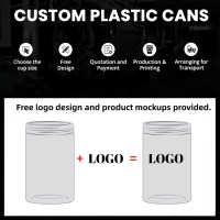 Tube en plastique rond réutilisable, transparent, pour aliments secs, pot en plastique transparent pour animaux de compagnie avec couvercle, conteneur d'emballage alimentaire en PET