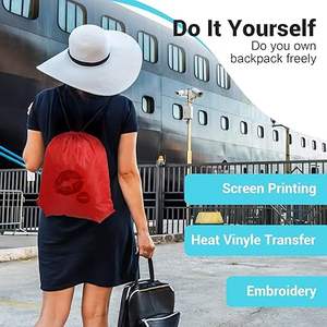 Sac à dos d'école pour enfants pliable, imprimé personnalisé, multicolore, cordon de serrage, polyester 210D, sac à dos de sport de marathon en plein air, cordon de serrage - Product Image 5