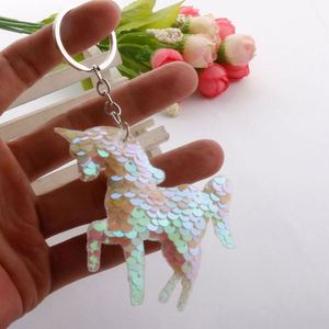 Portachiavi unicorno a doppio lato riflettente unicorno cavallo paillettes cavallo portachiavi arcobaleno colorato portachiavi - Product Image 6