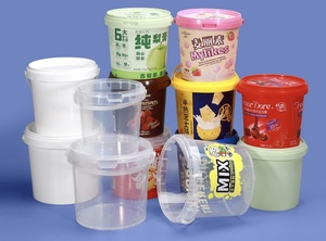 Secchio in <span class=keywords><strong>plastica</strong></span> trasparente <span class=keywords><strong>per</strong></span> uso alimentare da 1,5 l a forma rotonda con coperchio riciclabile <span class=keywords><strong>per</strong></span> <span class=keywords><strong>fusti</strong></span> di stoccaggio <span class=keywords><strong>per</strong></span> imballaggi d'acqua - Product Image 5