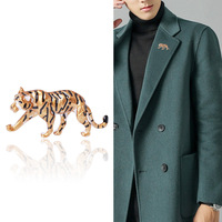 Bijoux personnalisés, accessoires de vêtements en émail animal, broche tigre pour homme
