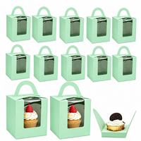 Contenants individuels pour cupcakes OEM avec fenêtre, supports jetables pour muffins, emballage pour boulangerie et cadeaux de fête