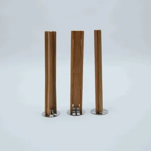 थोक कस्टम धातु आधार लकड़ी बाती पर्यावरण के अनुकूल DIY तीखी आवाज डबल लकड़ी बाती बनाने लकड़ी मोमबत्ती बाती