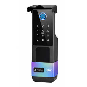 Serrure de porte intelligente extérieure JINK N400 Matter Over Thread avec lecteur d'empreintes digitales, clavier, carte, application, en alliage d'aluminium pour portes métalliques de 35 à 80 mm - Product Image 4