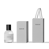 Flacons de parfum cylindriques en verre vides de luxe 30ml 50ml 100ml, flacon de voyage rechargeable avec boîtes
