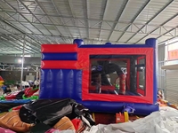 Château gonflable Spider-Man rouge et bleu, combo cool, thème de film, château de dessin animé, super-héros pour enfants, avec toboggan, pour l'intérieur