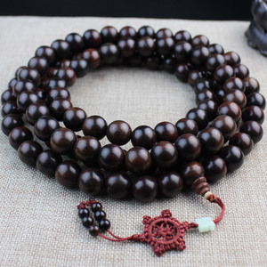 Lao Rosewood 15mm 108-<b>Bead</b> <b>Bracelet</b> Buddhist Rosary Unisex Jewelry For <b>Men</b> Women Couples Yoga Accessories - Product Image 2