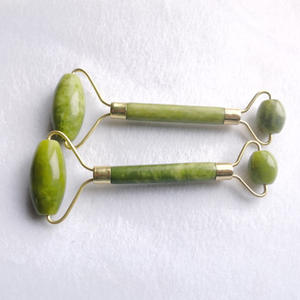 Rouleau de massage en jade naturel pour le visage, le corps, le dos, les pieds, rouleau de massage facial anti-rides, double extrémité, pierre de jade Gua Sha - Product Image 1