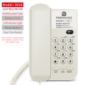 Teléfono Fijo con Cable FICAN 3026 para el Hogar y Hoteles en Negro/Blanco, Teléfono con Cable para Uso en Habitaciones - Product Image 6