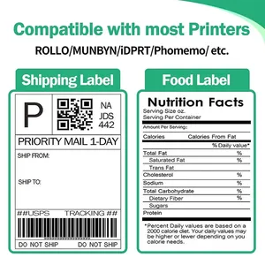 Rollo de papel de etiquetas de envío 4x6 de fábrica, rollo de papel adhesivo de etiqueta térmica sin tinta de 100x150mm - Product Image 2