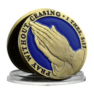 ميدالية تذكارية من معدن البرونز على شكل عملة صلي للسلام هدايا ممتازة من مجموعة العالم للكتّاب