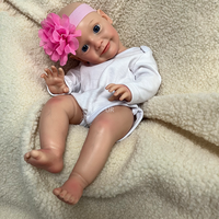 Poupée Reborn en Silicone Corps Entier 40 cm (16 Pouces) à Bouche Ouverte, Toucher Réaliste, Bébé Fille Nouveau-né, avec Sucette, pour Compagnon d'Aînés
