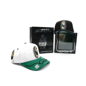 Casquette de baseball réglable en daim à large bord avec doublure en satin, broderie 3D personnalisée avec logo, strass et écussons métalliques religieux <span class=keywords><strong>Saint</strong></span> <span class=keywords><strong>Jude</strong></span> - Product Image 3