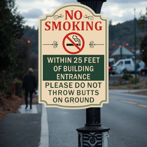Interdiction <span class=keywords><strong>de</strong></span> fumer, panneau d'entrée du bâtiment <span class=keywords><strong>de</strong></span> 25 pieds - Aluminium, imperméable, antirouille, panneau au sol sans mégots <span class=keywords><strong>de</strong></span> cigarette pour les entreprises, les bureaux - Product Image 6