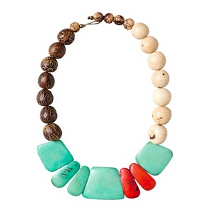 Nouveau collier de perles géométriques en pierre naturelle, coloré, pour femme, style bohème, design élégant, bijoux de fête, cadeau de mariage pour femme - Product Image 2