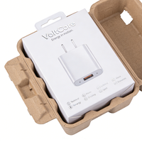 Boîte d'emballage personnalisée en carton argenté pour câble de chargeur, boîte vide pour adaptateur de chargeur de téléphone portable