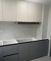 Armoire de cuisine moderne en mélamine, organisateurs de cuisine, tiroir, panneau en MDF mélaminé, armoire de rangement en bois massif