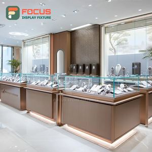 Kiosco de Joyería de Lujo, Muebles para Exhibición de Joyería, Vitrina de Vidrio con Marco de Madera para Tienda de Joyería - Product Image 6