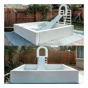 Factory Price Kids White Play Equipment Square Soft Ball Swimming Pool Pit With Slide