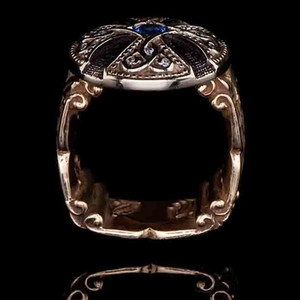 Anello Decorativo da Uomo Vintage Punk con Croce e Fiore - Product Image 5