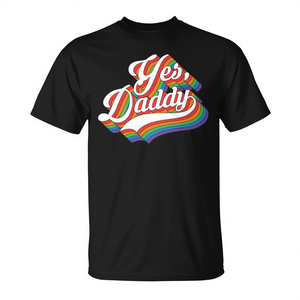 Camiseta Yes Daddy con diseño de arcoíris, regalo humorístico para el día del padre, para el nuevo papá - Product Image 2