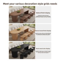 Table à manger extensible et pliable sur mesure en bois massif de style Wabi-sabi, pour plusieurs personnes, haut de gamme, pour villa