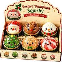 Boîte mystère de Noël Squishy en forme de boulette, cadeau fantaisie anti-stress, article de fête et objet de collection pour les fêtes