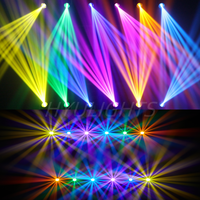 Cabeza Móvil LED de 200W con Efecto de Escenario para Discotecas DMX512 Haz Blanco+Punto+24 Prismas 11 Colores 14 Rueda de Gobos para Disco DJ Bar