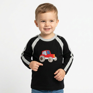 Camiseta de Manga Corta para Niños, 100% Algodón Jersey, Ecológica, Transpirable, Cuello Redondo, Estampado Animal Personalizado, Venta al Por Mayor OEM - Product Image 1