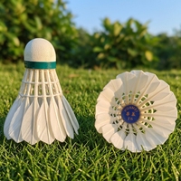 Huamei F6 Weiße Entenfeder 2-Schicht Badminton Federball - Professioneller Turnier- und Trainingsgebrauch Äußerst Langlebiger Korkkopf