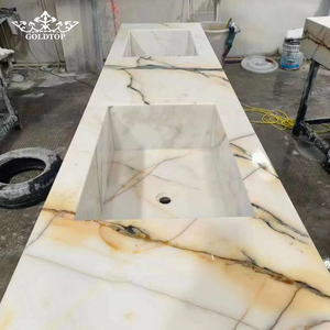 GOLDTOP OEM/ODM Developer Luxury Hotel and Apartment Bathroom Project Calacatta Paonazzo <b>Marble</b> Countertops Decoration - Product Image 1