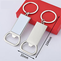 Porte-clés décapsuleur en métal pour sublimation, vierges, impression double face, cadeaux promotionnels d'entreprise, vente en gros